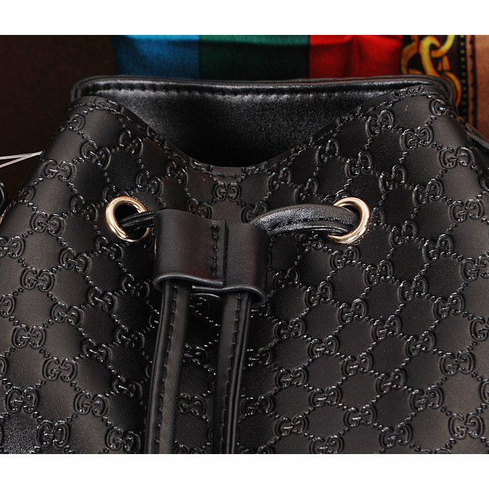 2015 gucci soft leather bucket bag in Black