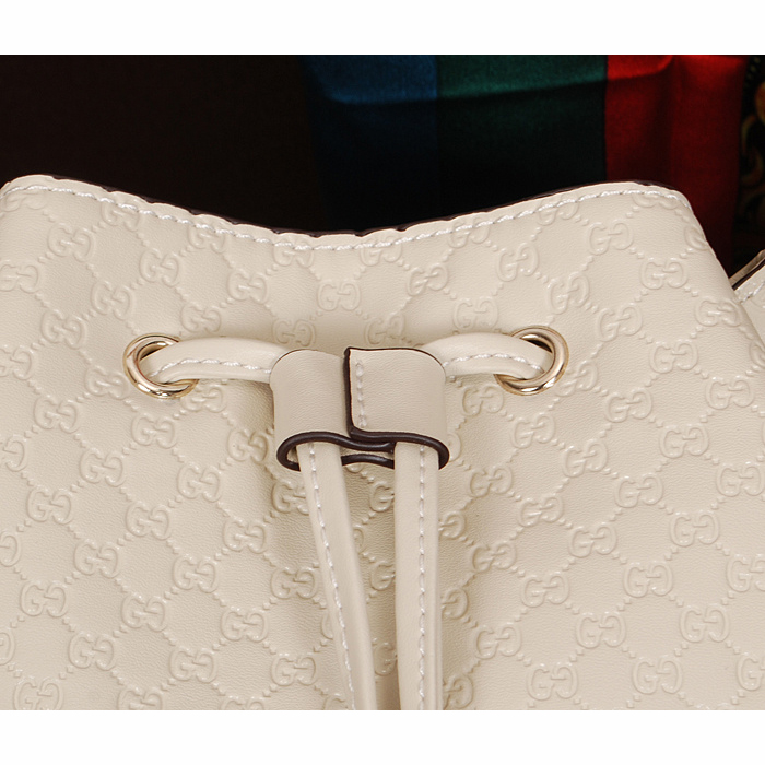 2015 gucci soft leather bucket bag in Off-white