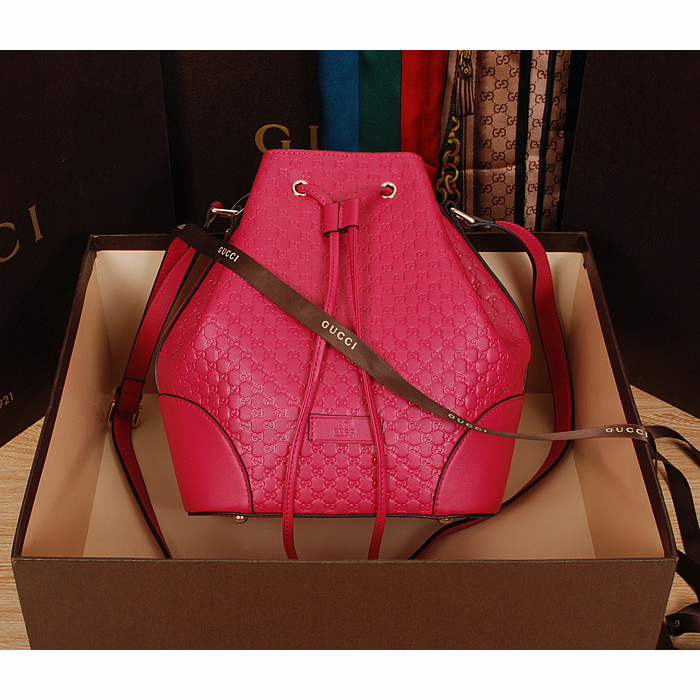 2015 gucci soft leather bucket bag in Rose