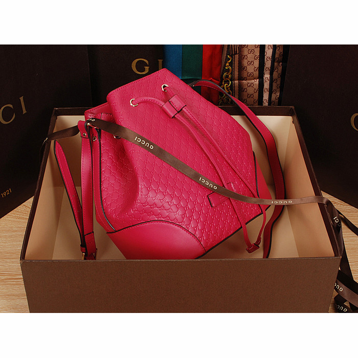 2015 gucci soft leather bucket bag in Rose