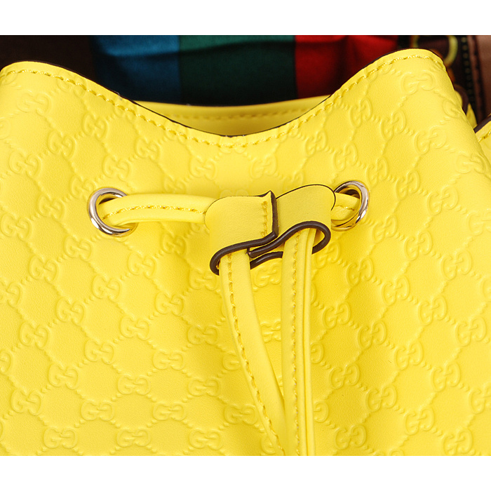 2015 gucci soft leather bucket bag in Yellow