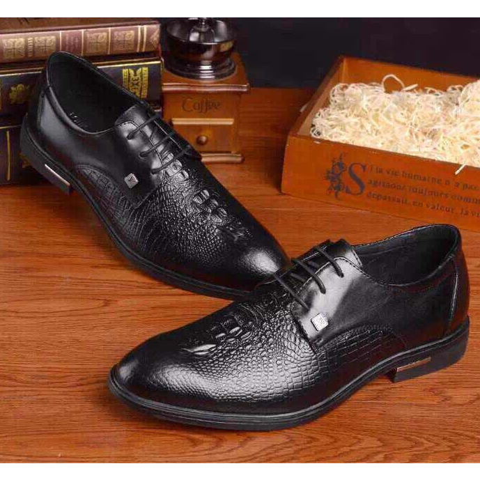 2015 louis vuitton men Crocodile leather shoes