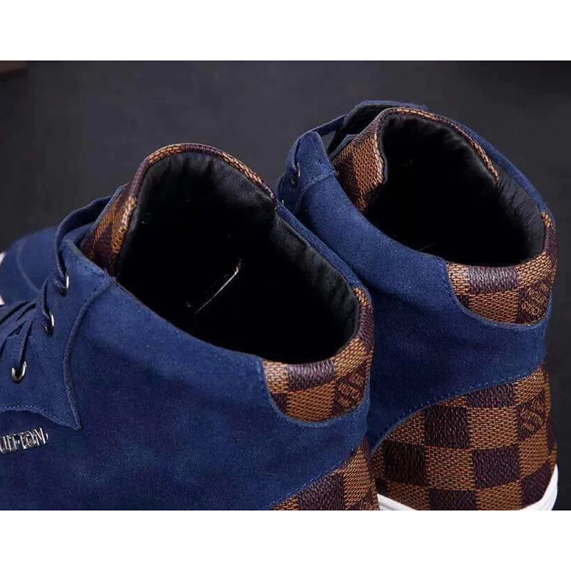 2015 louis vuitton men Nubuck high-top straps casual shoes