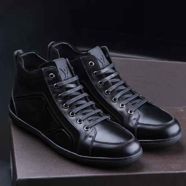 2015 louis vuitton men Nubuck leather high-top casual shoes