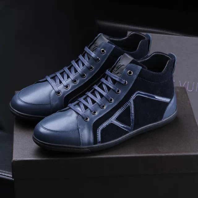 2015 louis vuitton men Nubuck leather high-top casual shoes