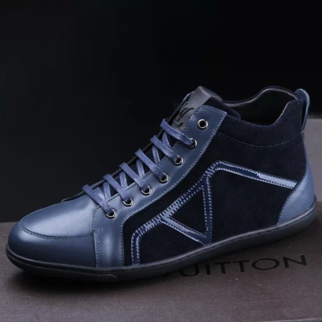 2015 louis vuitton men Nubuck leather high-top casual shoes