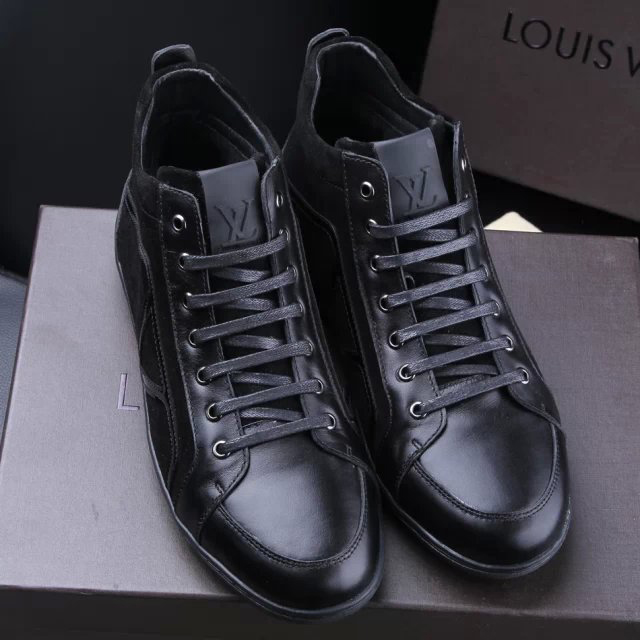 2015 louis vuitton men Nubuck leather high-top casual shoes