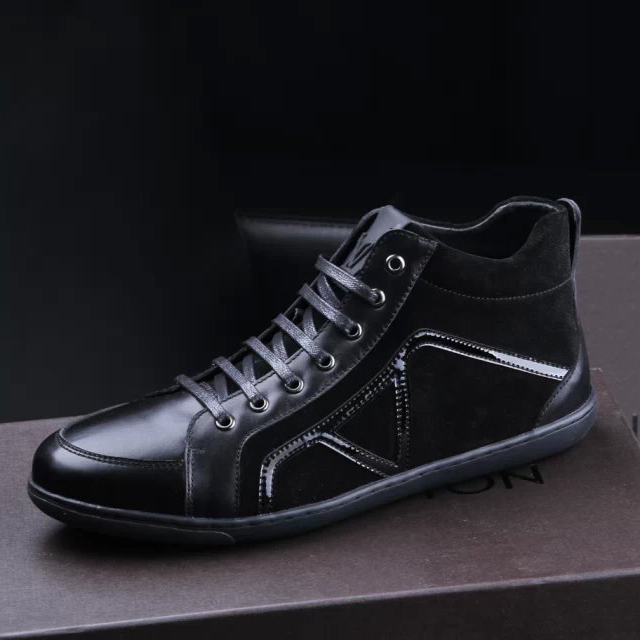 2015 louis vuitton men Nubuck leather high-top casual shoes