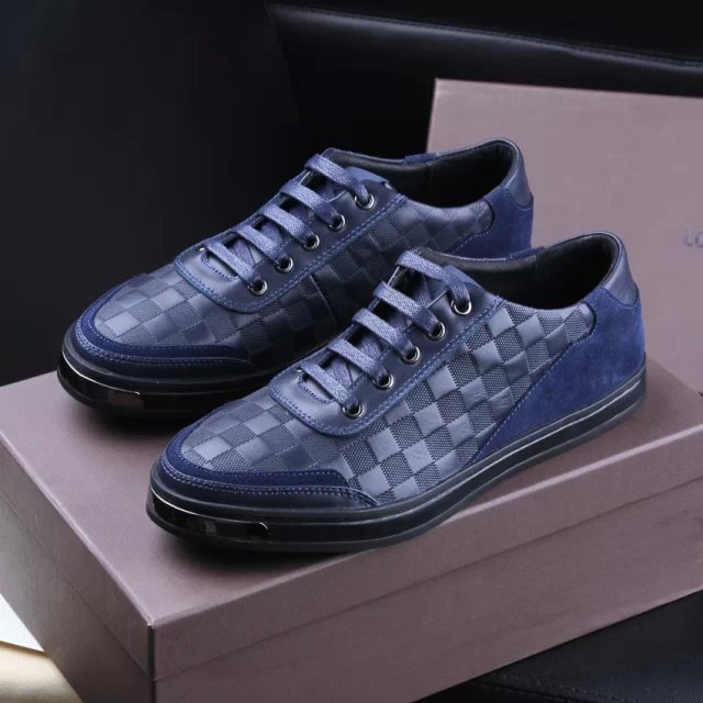 2015 louis vuitton men embossed nubuck leather casual shoes