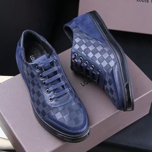 2015 louis vuitton men embossed nubuck leather casual shoes