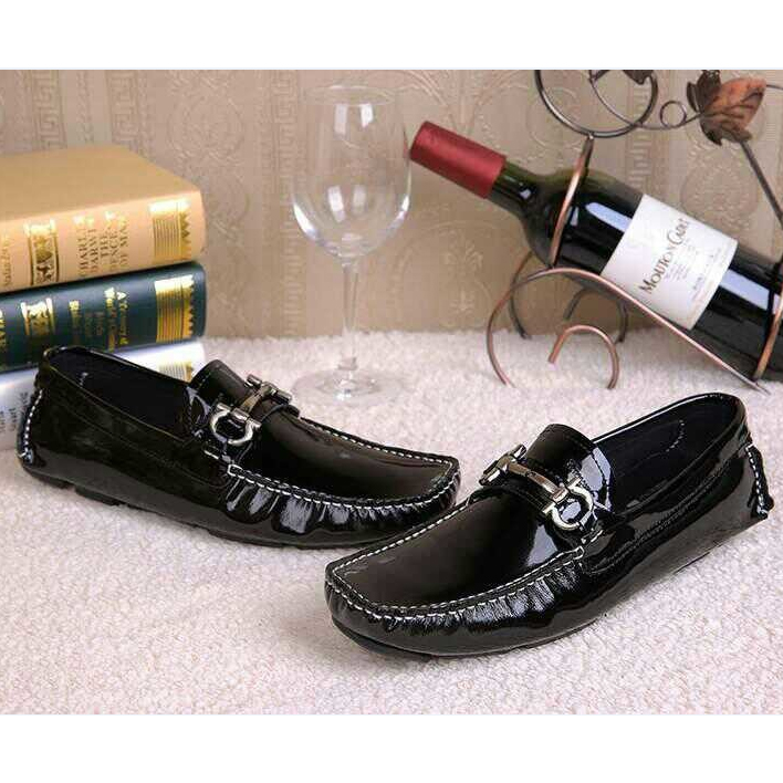 2015 new arrivals Ferragamo men shoes in patent leather