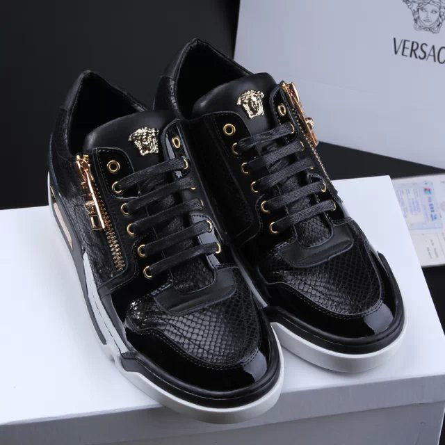 2015 versace men Snake stripes and Patent leather Casual shoes