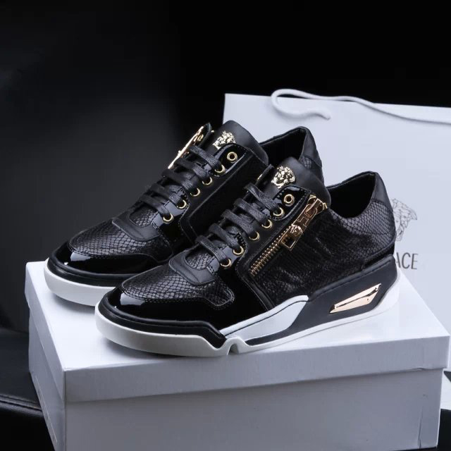 2015 versace men Snake stripes and Patent leather Casual shoes