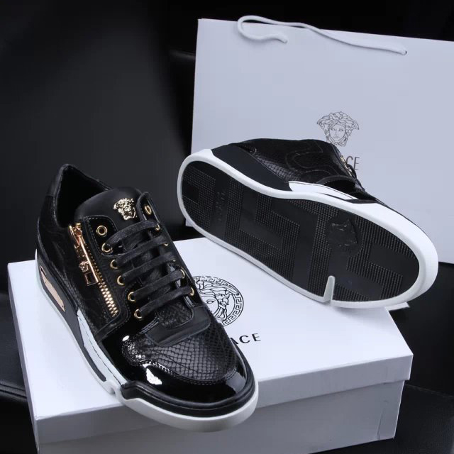 2015 versace men Snake stripes and Patent leather Casual shoes