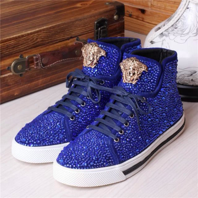 2015 versace men diamond straps high-top shoes