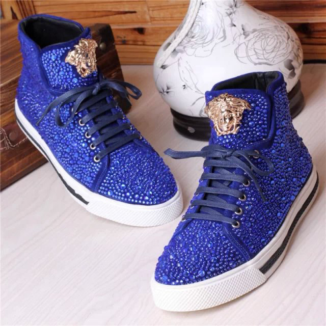 2015 versace men diamond straps high-top shoes