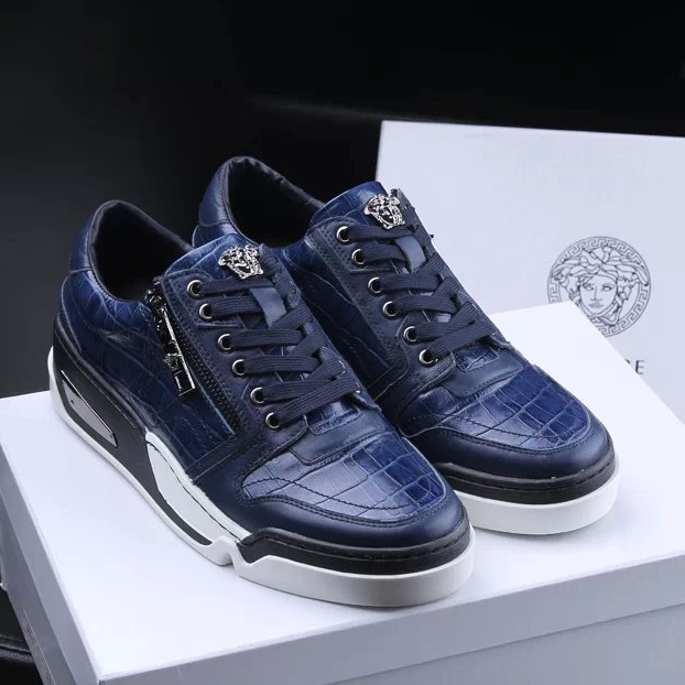 2015 versace men stone stripes leather Casual shoes