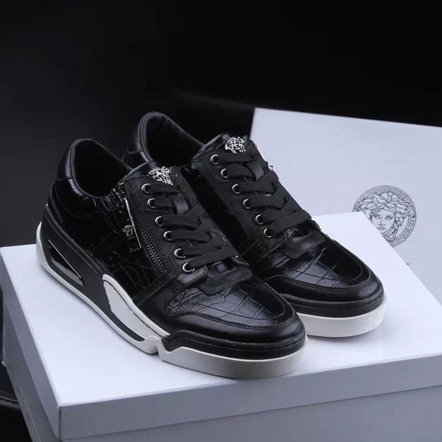 2015 versace men stone stripes leather Casual shoes