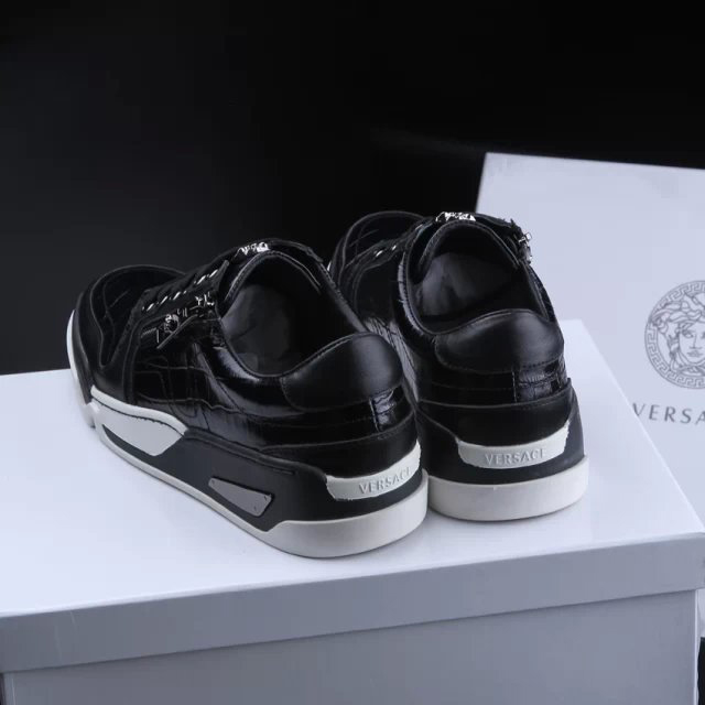 2015 versace men stone stripes leather Casual shoes