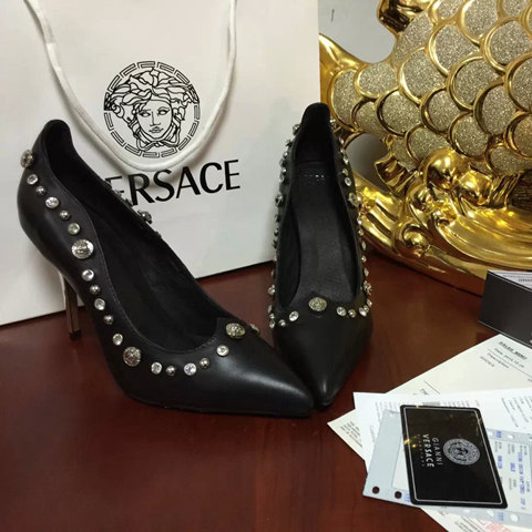 2015 versace women Rivets High-heeled shoes