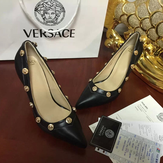 2015 versace women Rivets High-heeled shoes