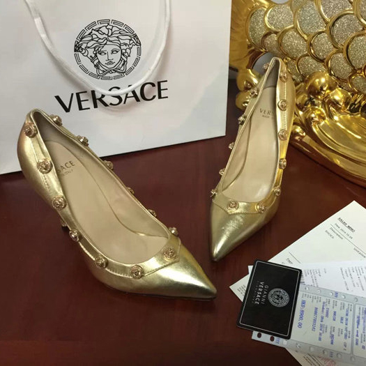 2015 versace women Rivets High-heeled shoes