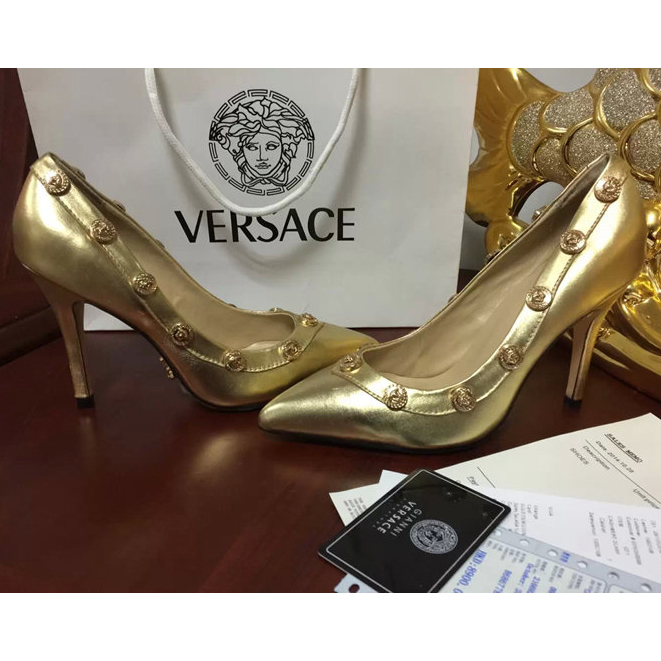 2015 versace women Rivets High-heeled shoes