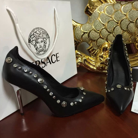 2015 versace women Rivets High-heeled shoes