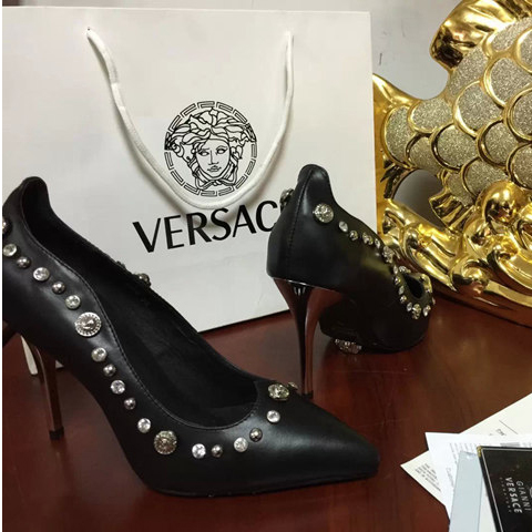 2015 versace women Rivets High-heeled shoes