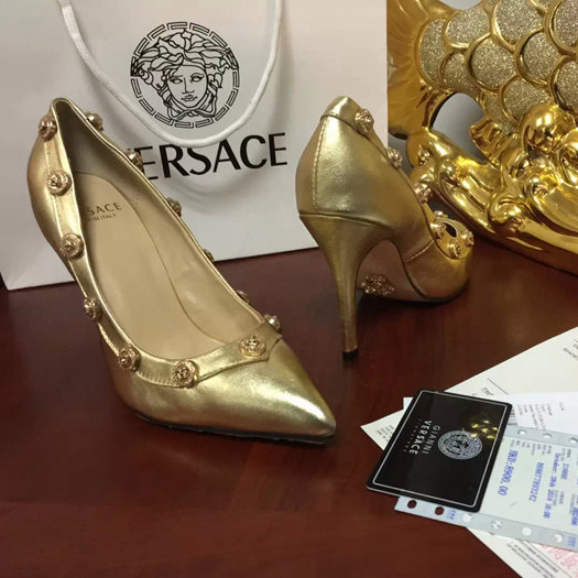 2015 versace women Rivets High-heeled shoes