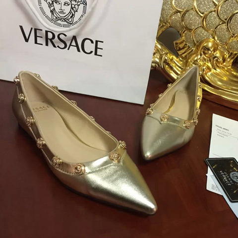 2015 versace women Rivets flat shoes