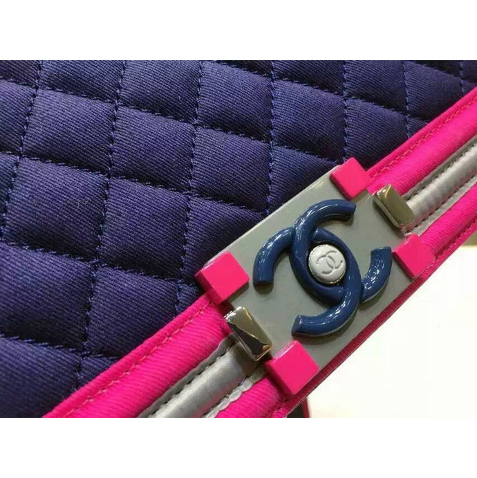 2016 Boy Chanel Flap Shoulder Bag Original Fabric A67086 RoyalBlue