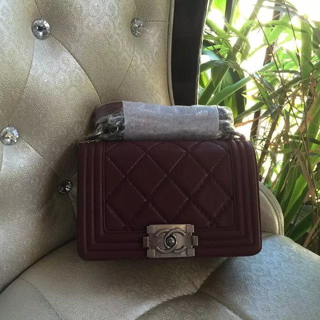 2016 Boy Chanel Flap Shoulder Bag Original Leather A67085 Claret