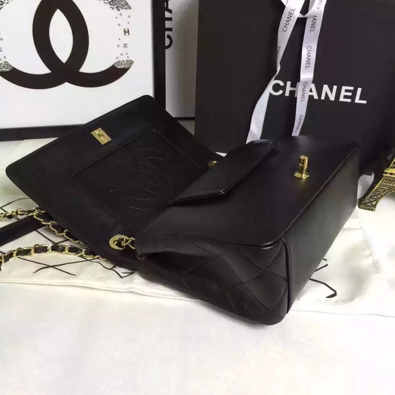 2016 Boy Chanel Flap Shoulder Bag Sheepskin Leather A1875 Black