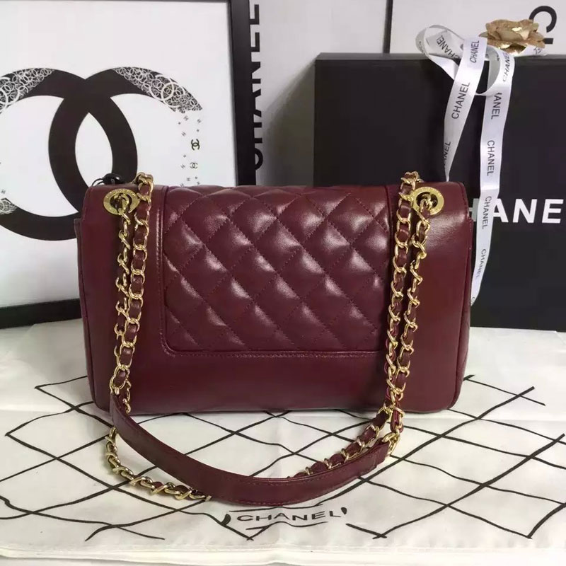 2016 Boy Chanel Flap Shoulder Bag Sheepskin Leather A1875 Burgundy