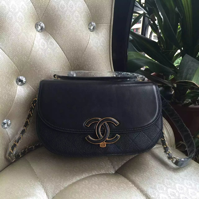 2016 Chanel A16850 Black Original Sheepskin Leather Flap Bag