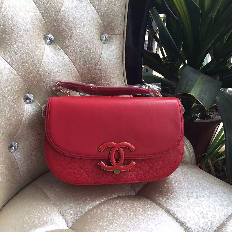 2016 Chanel A16850 Red Original Sheepskin Leather Flap Bag