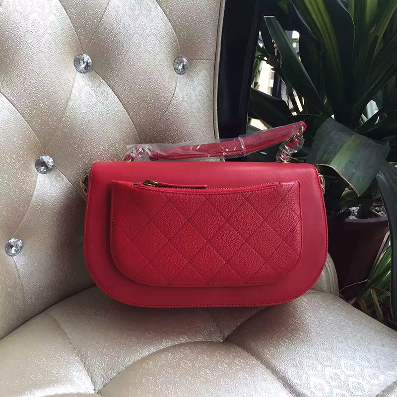 2016 Chanel A16850 Red Original Sheepskin Leather Flap Bag