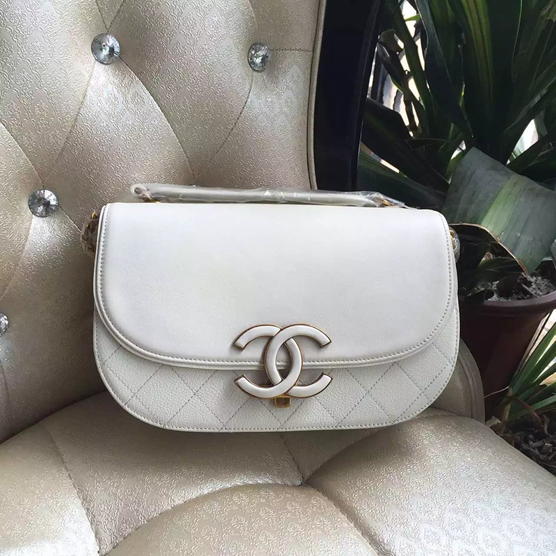 2016 Chanel A16850 White Original Sheepskin Leather Flap Bag