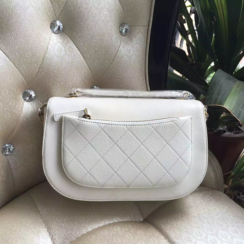 2016 Chanel A16850 White Original Sheepskin Leather Flap Bag