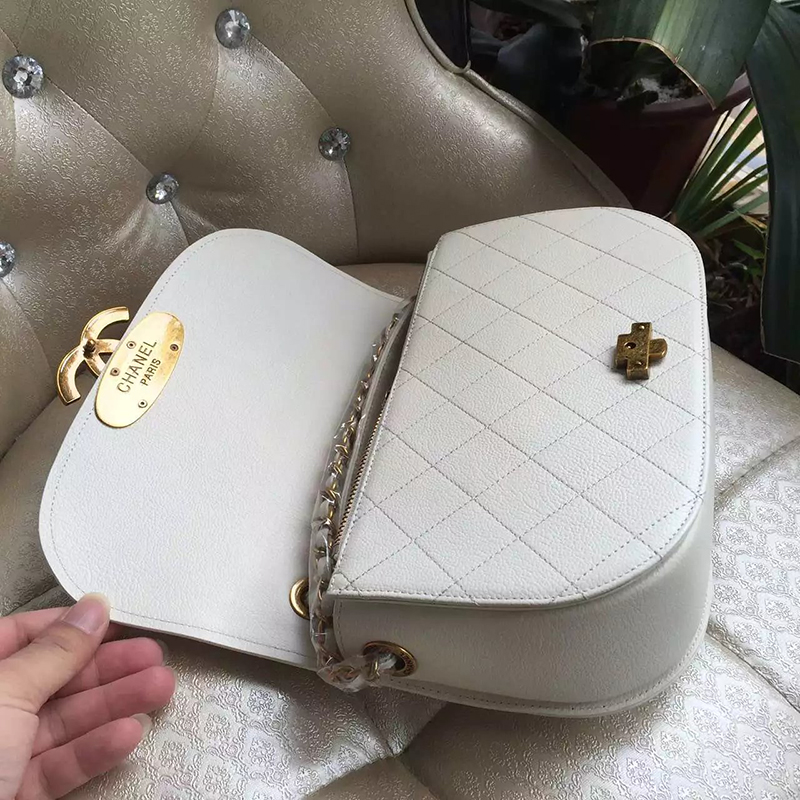 2016 Chanel A16850 White Original Sheepskin Leather Flap Bag