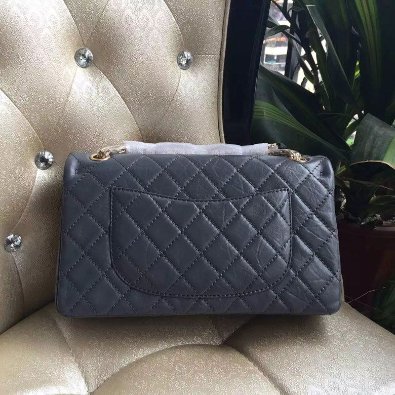 2016 Chanel A30226 Grey Original Glazed Crackled Leather Flap Bag Gold