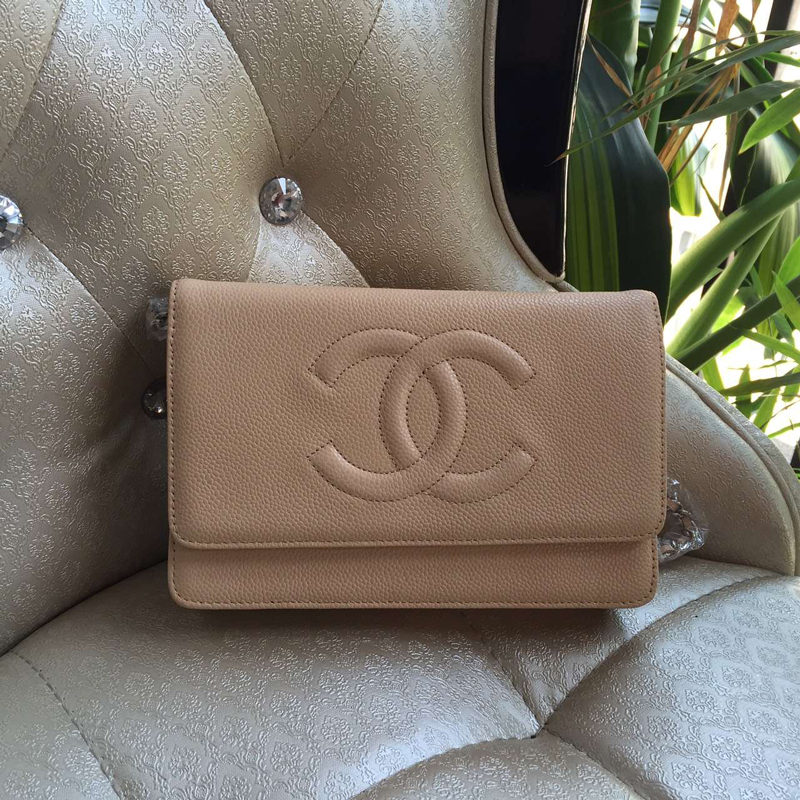 2016 Chanel A33814 Apricot Original Caviar Leather Mini Flap Bag