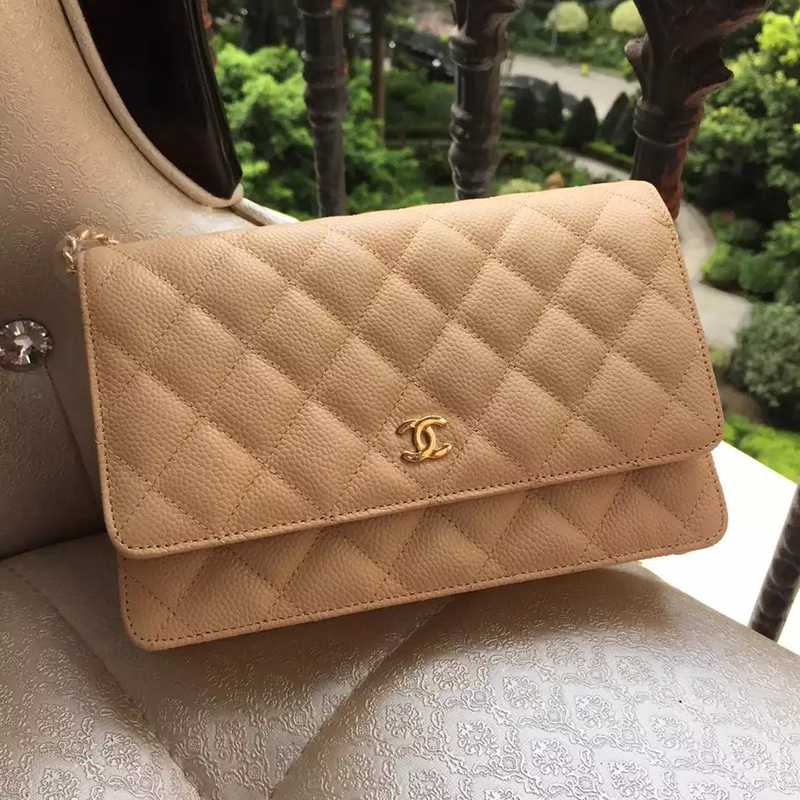 2016 Chanel A33814 Apricot Original Caviar Leather Mini Flap Bag