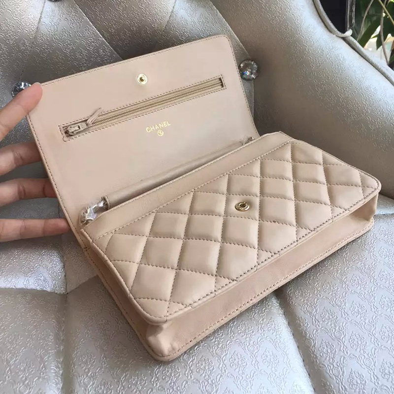 2016 Chanel A33814 Apricot Original Sheekskin Leather Mini Flap Bag