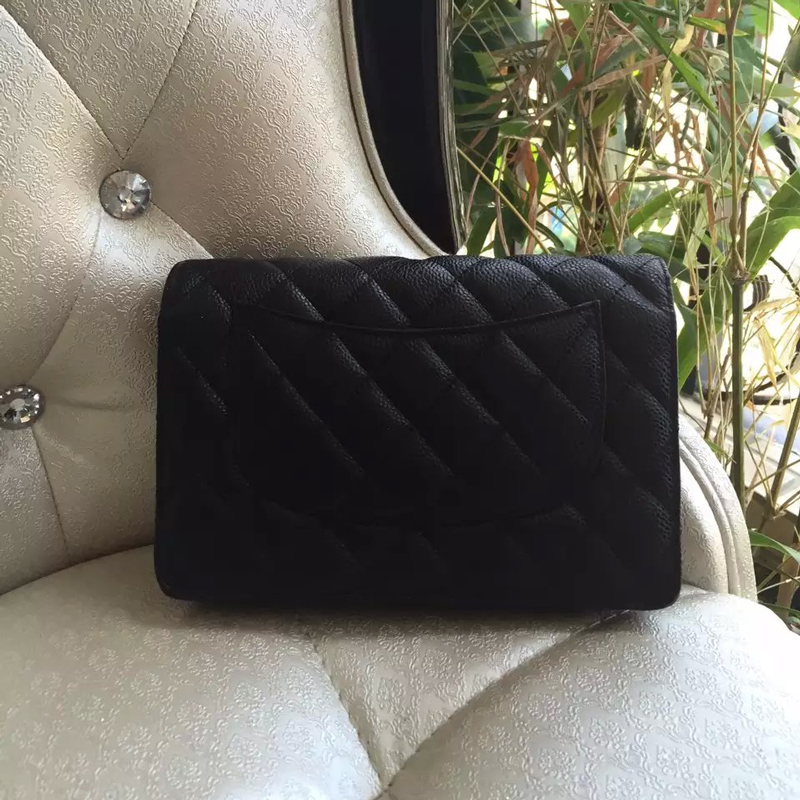 2016 Chanel A33814 Black Original Caviar Leather Mini Flap Bag