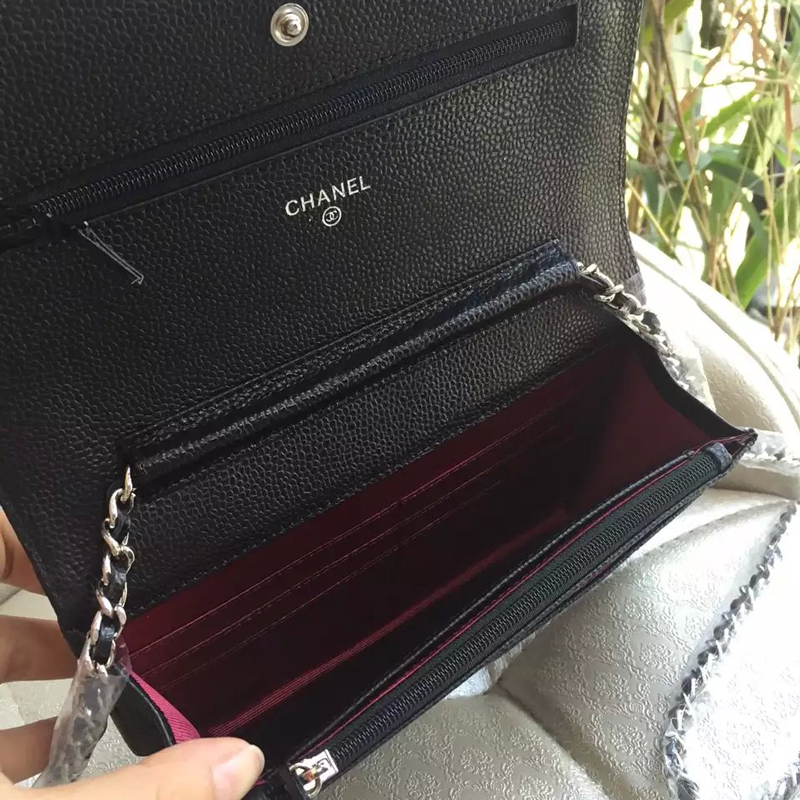 2016 Chanel A33814 Black Original Caviar Leather Mini Flap Bag