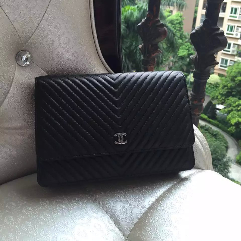 2016 Chanel A33814 Black Original Sheekskin Leather mini Flap Bag