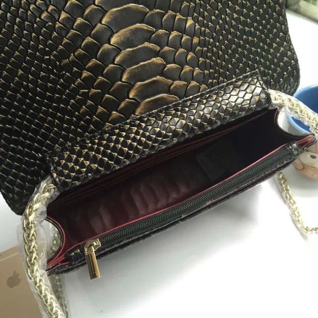 2016 Chanel A33814 Black Snake stripe leather mini Flap Bag