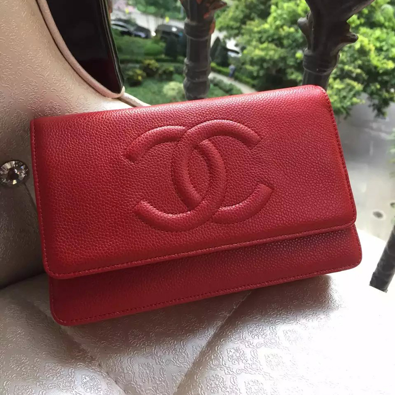 2016 Chanel A33814 Red Original Leather Mini Flap Bag Silver